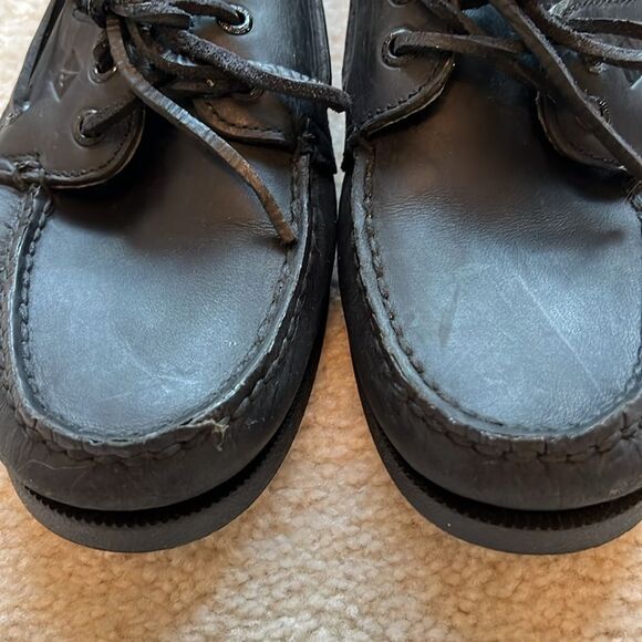 Men’s Sperry Top Sider size 10 black 2 eye boat shoes. - Picture 3 of 7